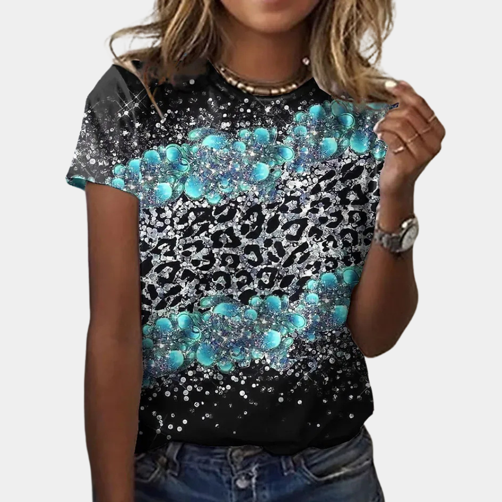 Vibrant women's summer blouse – abstract print, cotton, for spring and summer 2