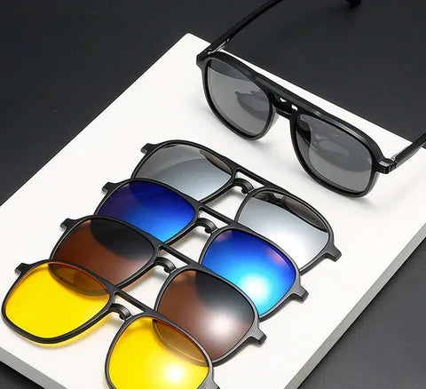 Vielseitige Unisex Sonnenbrille – 6-in-1 Design, UV400 Schutz, für jeden Anlass 0