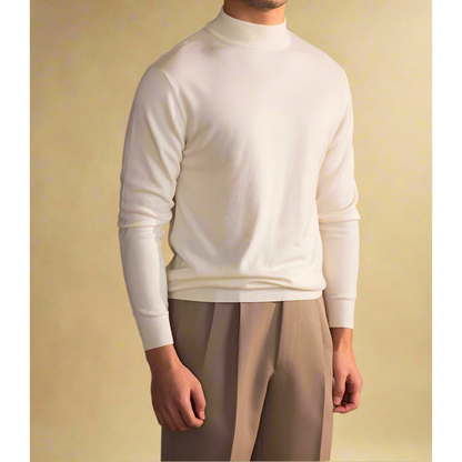 Plush Timeless Men's Turtleneck Sweater - Fitted, Wool, Work