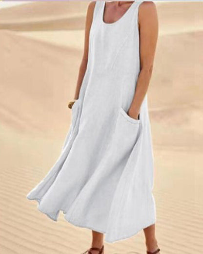 Variant image for Womens Summer Dress with Pockets, Casual Knee-Length Cotton Dress for Everyday Comfort and Style-6