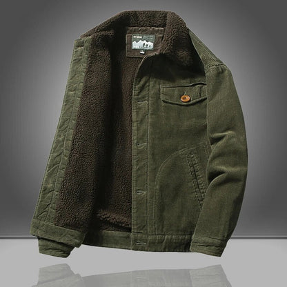 Men's Warm Corduroy Sherpa Jacket - Trucker, Lined, Winter