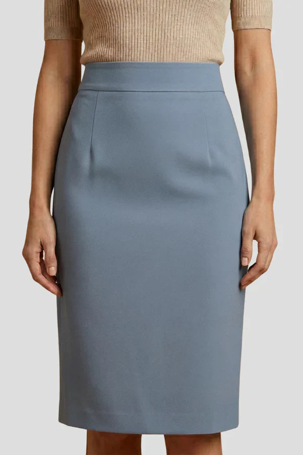 women's Stretchy pencil skirt - flattering high-waist, polyester, for office wear