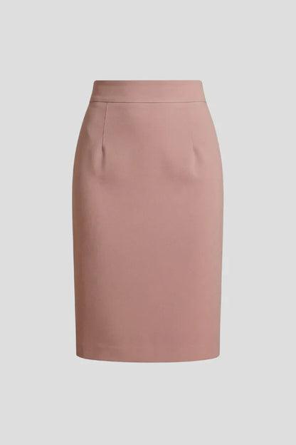 women's Stretchy pencil skirt - flattering high-waist, polyester, for office wear