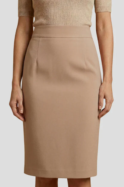 women's Stretchy pencil skirt - flattering high-waist, polyester, for office wear