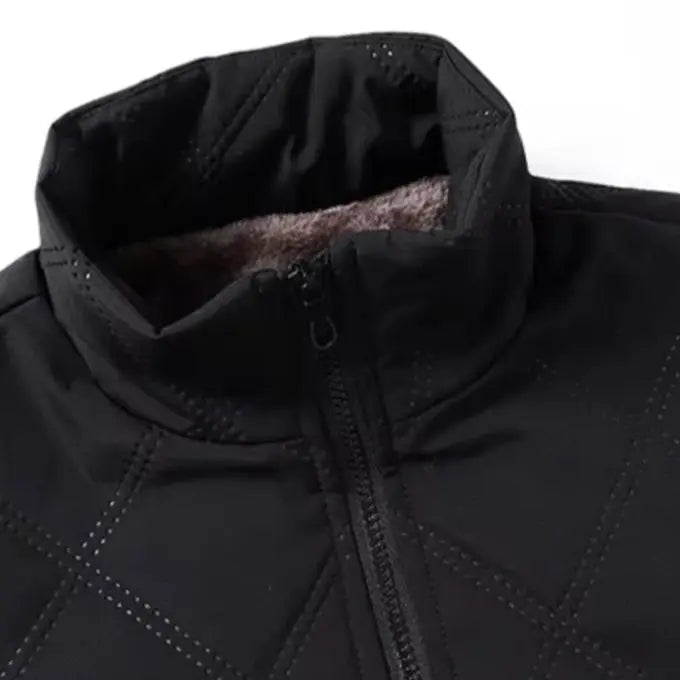 Men’s Windproof Jacket - Quilted Bomber Fleece Lined Hiking