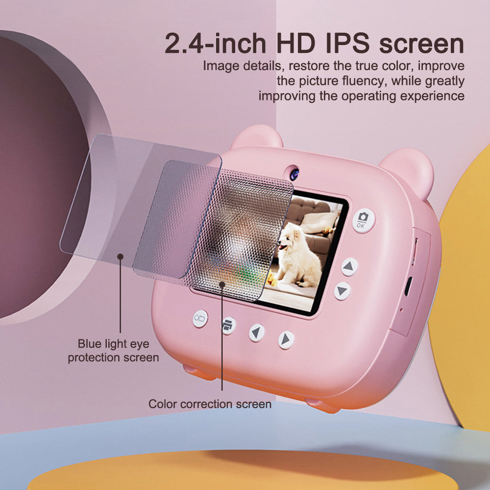 Kid Instant Print Camera - Fun Photography for Kids, Light, Simple to Use, Black & White Prints