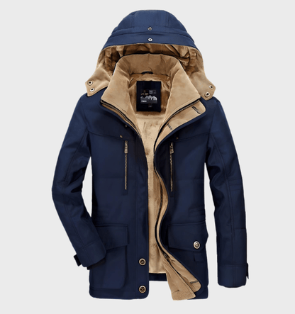 Water-Resistant Cozy Men's Winter Jacket - Hip Fleece Lined