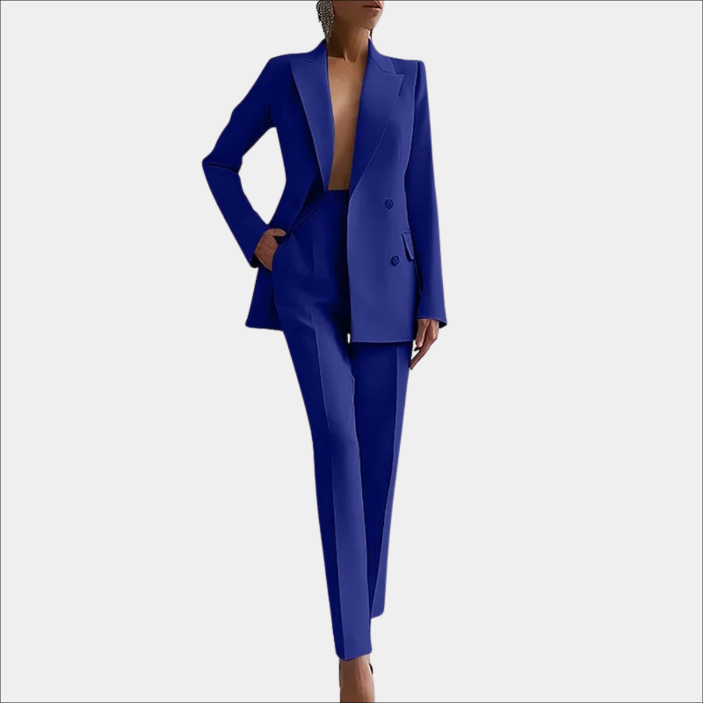 Zeitloser Damenanzug – eleganter Blazer und Slim-Fit Hose, hochwertige Stoffe, für Büro und festliche Anlässe 2