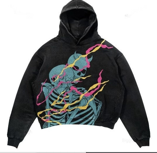 Relaxed Warm Hoodie - Cropped Pullover Polyester Streetwear