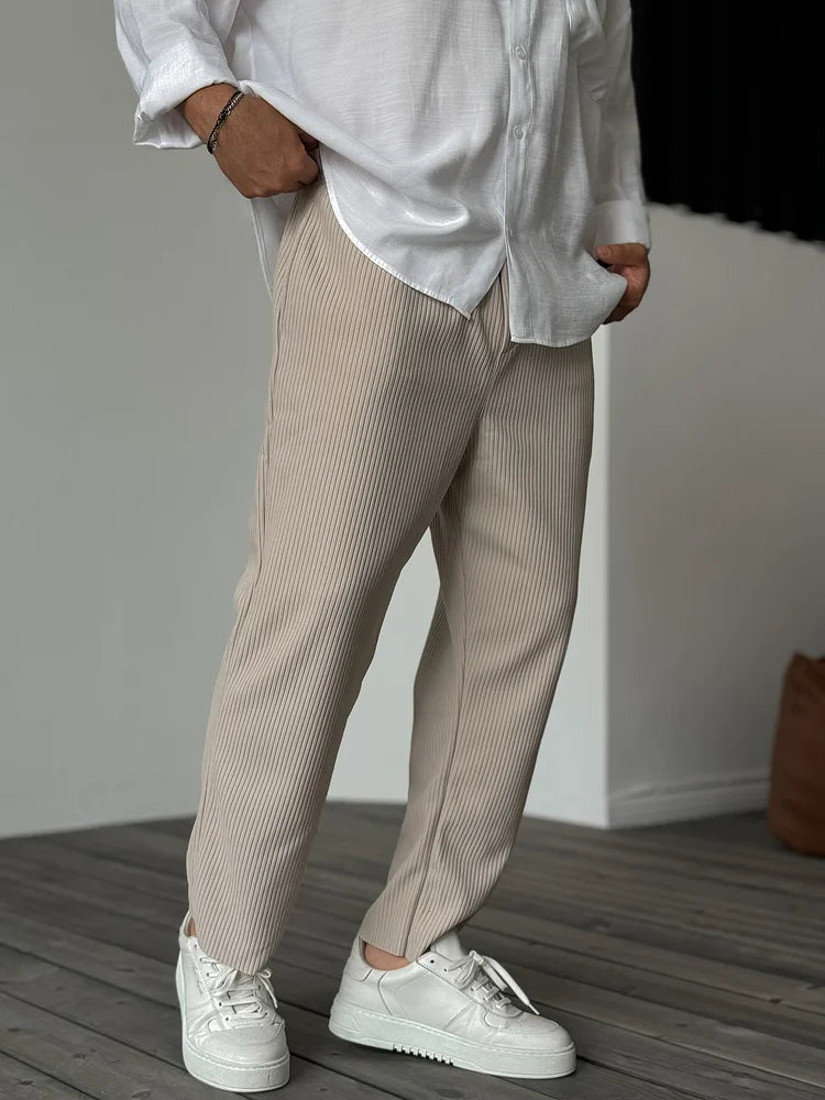 Men's Trousers - Soft Luxury Tailored Pants for Everyday Wear, Premium Fabric, Tailored Fit, Classic Style-4