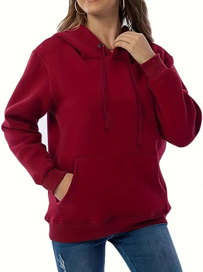 Cozy Warm Women’s Hooded Pullover - Relaxed Sherpa Lined