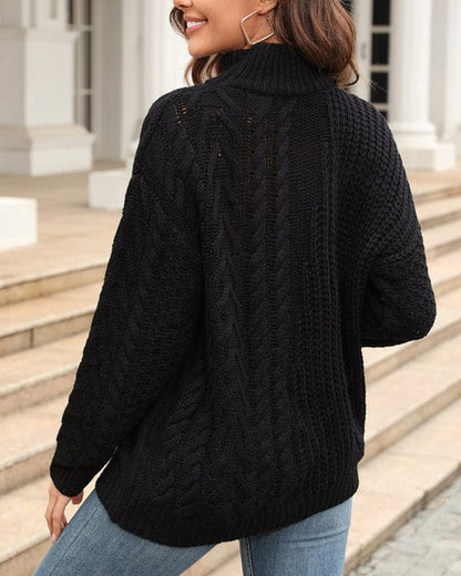 Women's Warm Turtleneck Sweater - Slim, Chunky Knit, Winter