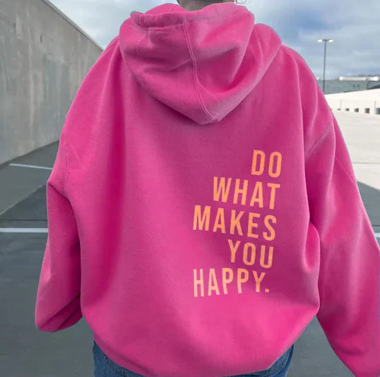 Women's Oversized Hoodie - Loose Back Print, Polyester