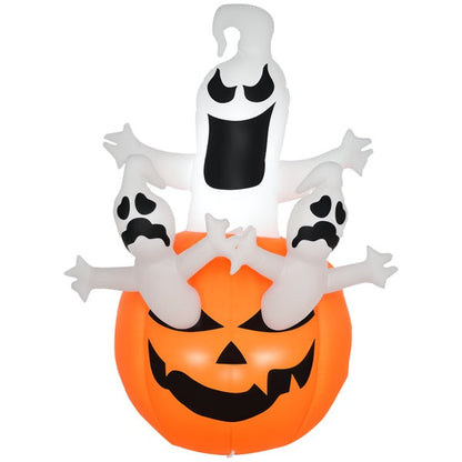 Inflatable Halloween Decoration Pumpkin With Ghosts LED