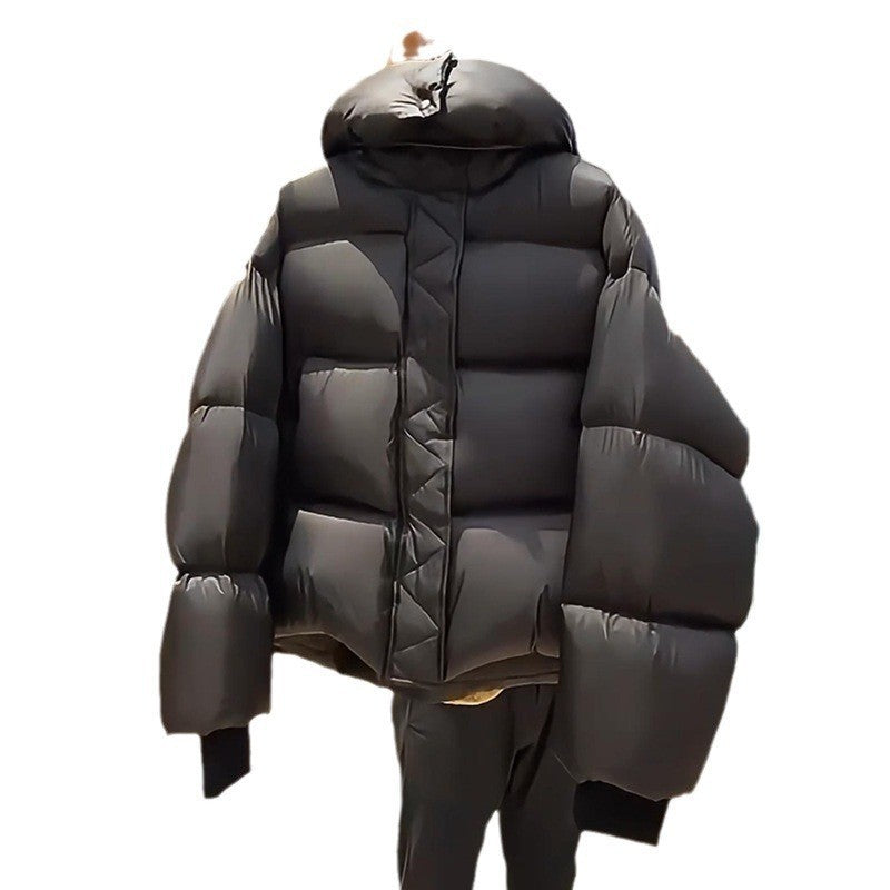 Women's Warm Puffer Jacket - Cropped, Cotton Padded, City