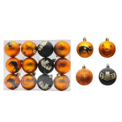 Ornaments Halloween 6cm Matte Balls Hanging Porch Decor