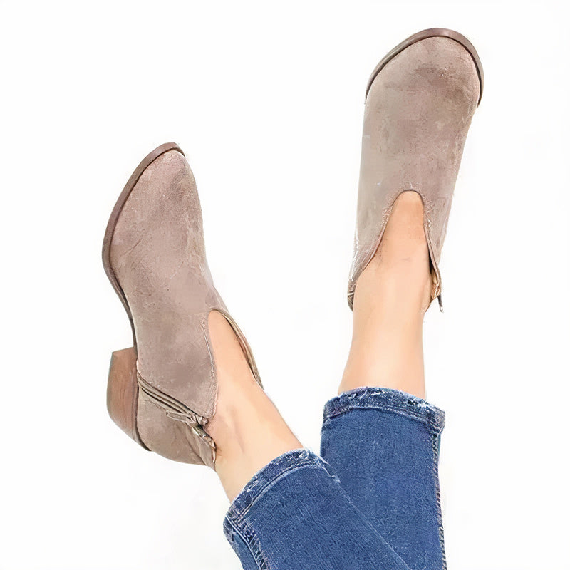 Variant image for Stylish Black Ankle Boots for Women, High-Quality Leather Pointed Toe Booties with Soft Sole and Ankle Zipper-8