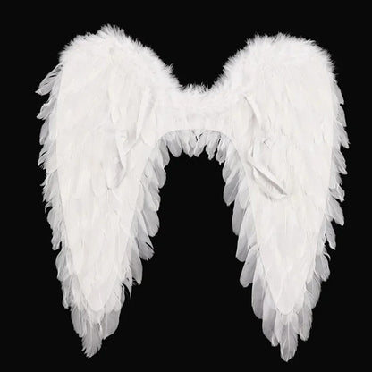 Feathered Luxurious Angel Wings for Halloween & Cosplay - Elegant Costume Accessory for Parties & Performances