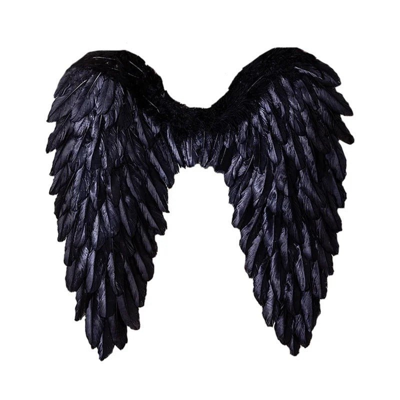 Feathered Luxurious Angel Wings for Halloween & Cosplay - Elegant Costume Accessory for Parties & Performances