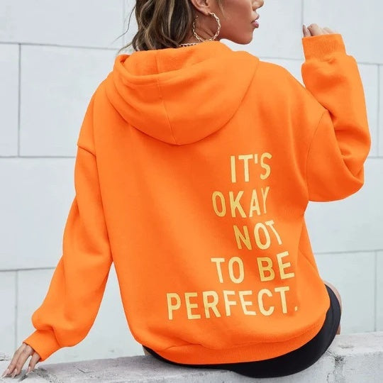 Women’s Oversized Hoodie - Relaxed Back Slogan Cotton Blend