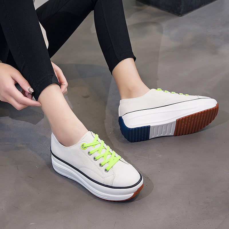 platform, canvas, casual everyday walking and errands – Breathable women's canvas sneakers
