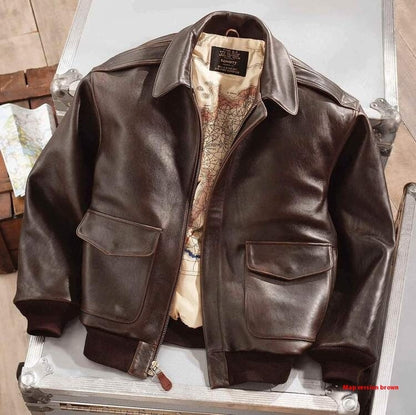 Retro-Inspired Fur-Collared, PU Leather, Cold-Weather Outerwear – Oversized Men's Bomber Jacket