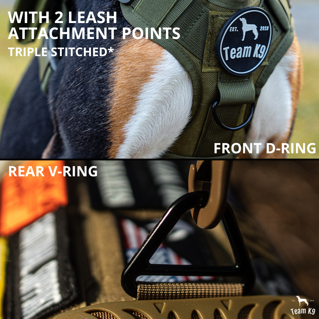 Tactical Dog Harness No-Pull With Front And Back D-Rings Fast-Release Buckles Top Handle Heavy-Duty Training