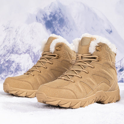 Men's Insulating Snow Boots - Mid Tube, Cowhide, Winter