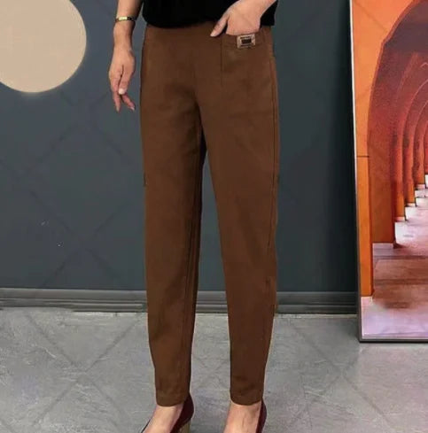 Variant image for Comfortable Women's Cotton Pants with Elastic Waistband, Relaxed Slim Fit, Multiple Colors Available-52