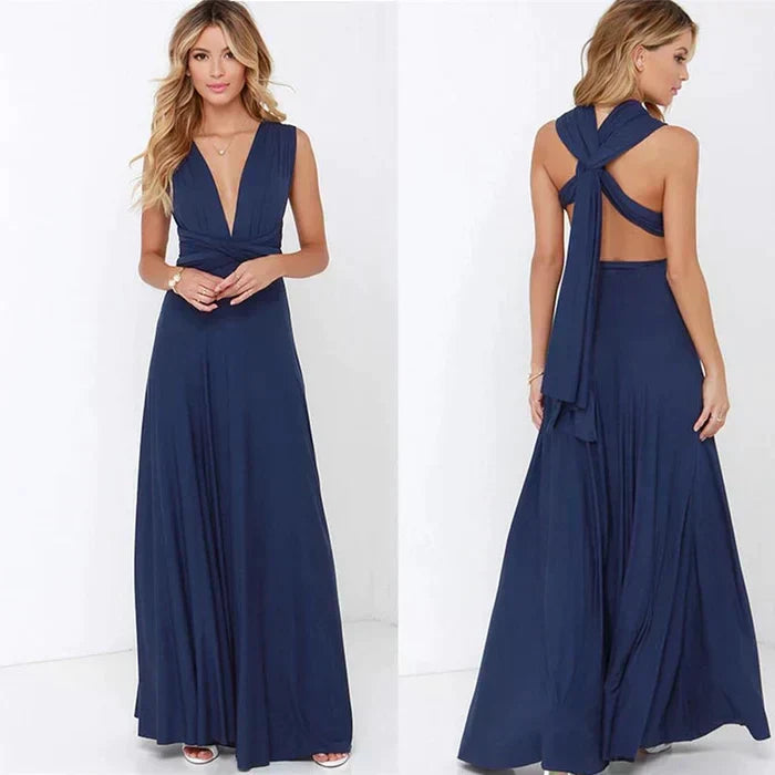 Chic Women's Wrap Dress with Elastic Waist, Soft Breathable Fabric, Versatile Summer and Formal Style-5