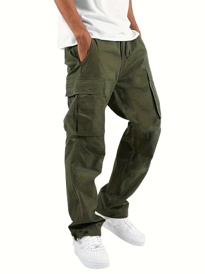 Oversized Black Cargo Pants for Men with Multiple Pockets, Comfortable Fit and Durable Cotton Blend Trousers-5