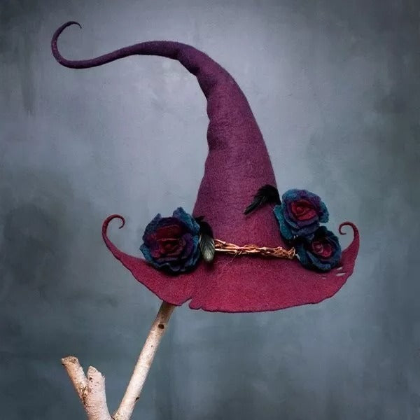 Hat Witch Felt Merino Handmade Halloween 2025 Costume