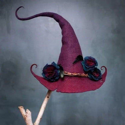 Hat Witch Felt Merino Handmade Halloween 2025 Costume