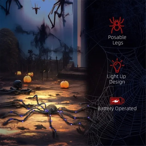 Up Light Oversized Spider Halloween Decoration Yard Prop