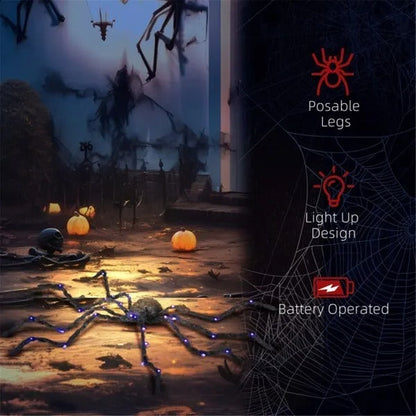 Up Light Oversized Spider Halloween Decoration Yard Prop