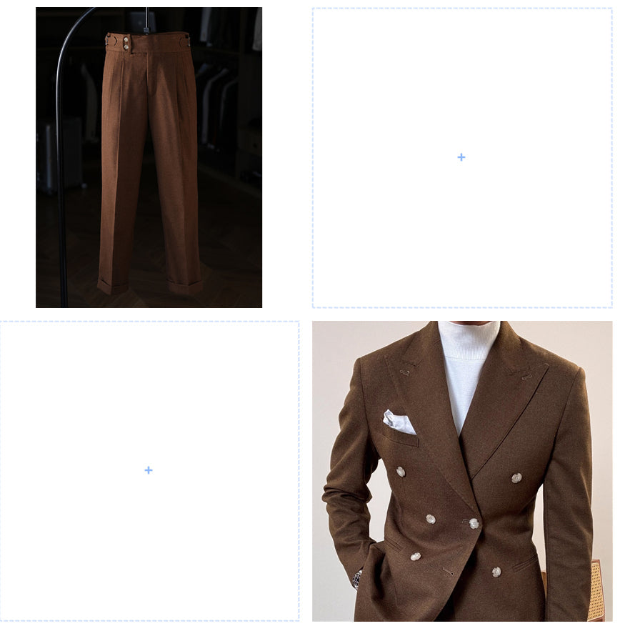 Light men's suit - timeless double-breasted Italian cut, for business, office-ready