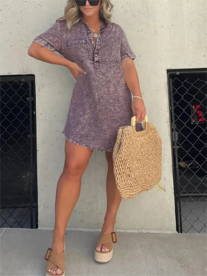Variant image for Relaxed Denim Dress for Women, Comfortable Fit, Versatile Knee-Length Style for Casual and Semi-Formal Occasions-17