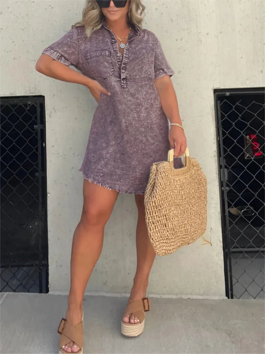 Variant image for Relaxed Denim Dress for Women, Comfortable Fit, Versatile Knee-Length Style for Casual and Semi-Formal Occasions-20