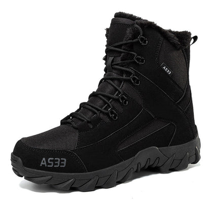Anti-Slip Men's Snow Boots - High-Top Platform, Faux Fur