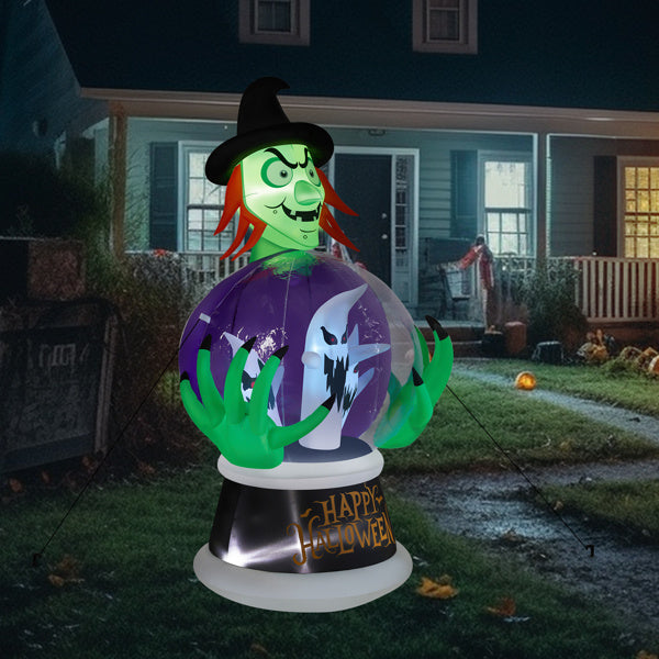 Witch2025 Edition Inflatable 5.9ft Crystal Ball Halloween Decor