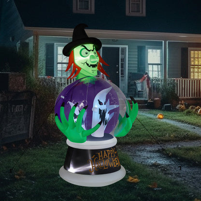 Witch2025 Edition Inflatable 5.9ft Crystal Ball Halloween Decor