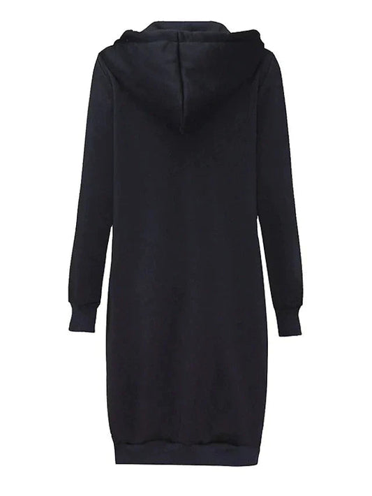 Cozy Warm Women’s Zip-Up Hoodie - Longline, For Cold Days