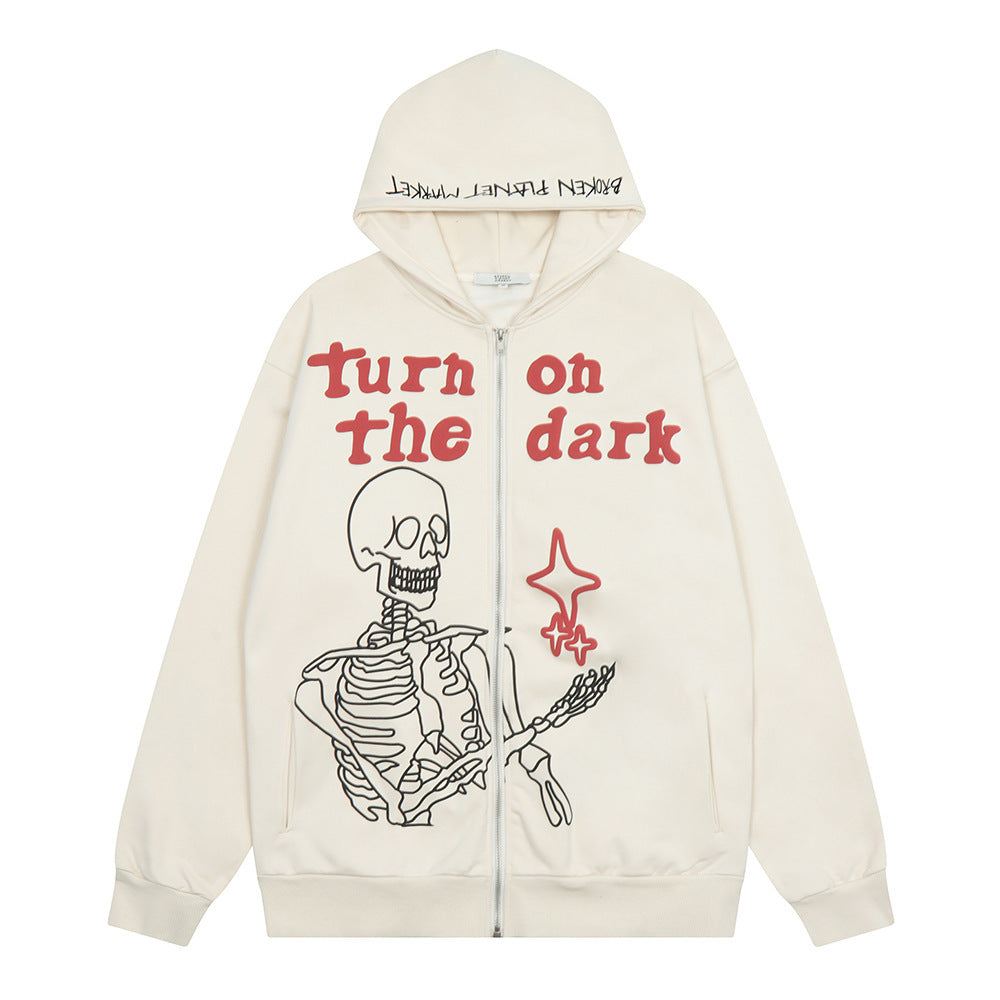 Men’s Oversized Hooded Cardigan - Zip, Cotton, Autumn