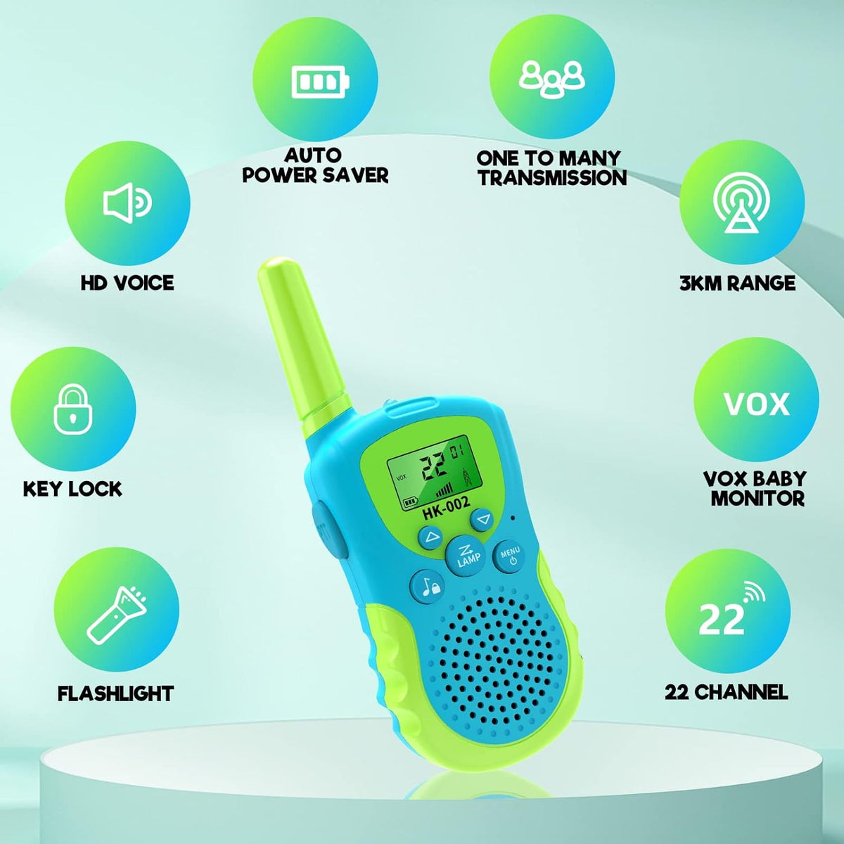 Walkie Talkie Kit 3-Pieces - Clear Sound, Long Range, Great for Ages 3-12 Adventures