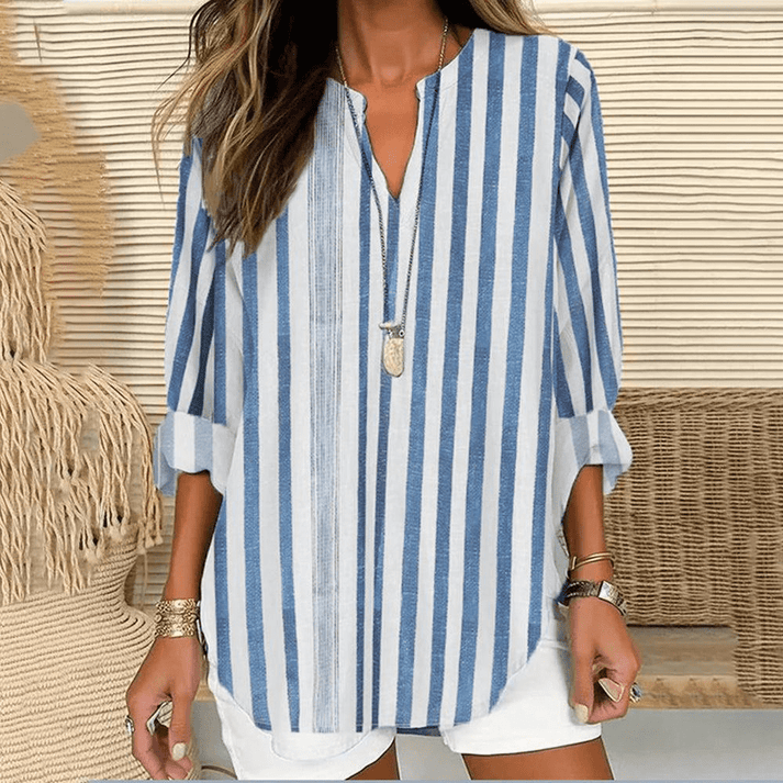 Variant image for Elegant Long Sleeve Womens Tunic Top with V-Neck Design for Casual and Business Wear, Soft Comfortable Fabric-1