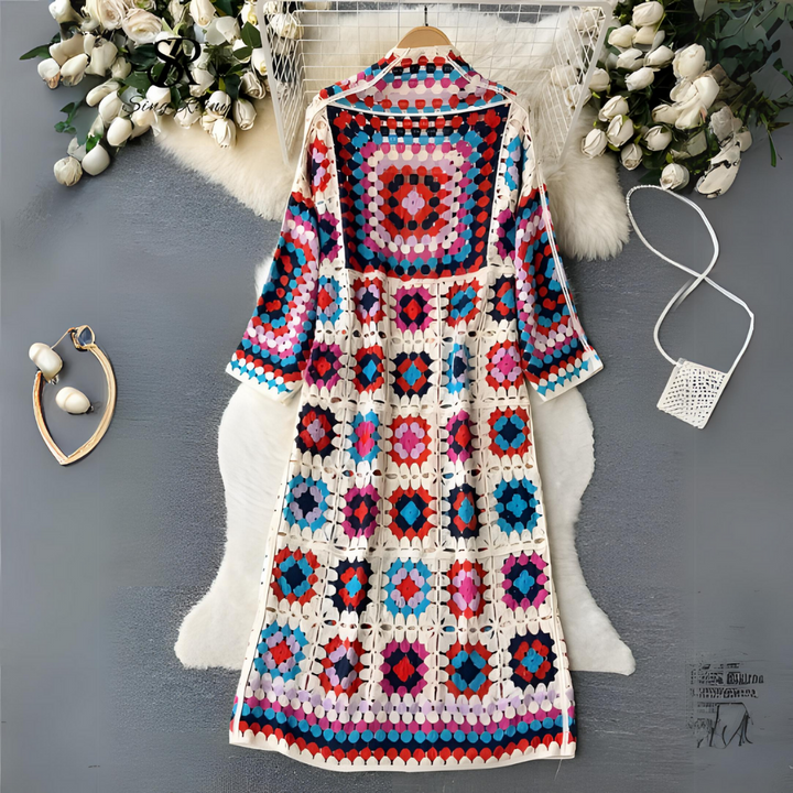 Light Women's Crochet Cardigan - Calf Length, Spring
