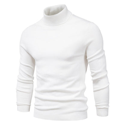 Plush Men's Turtleneck Sweater - Slim Fit Viscose Winter