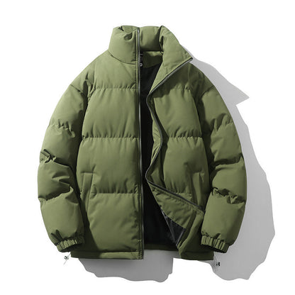 Relaxed Warm Men Down Coat - Boxy Puffer, Polyester, Urban