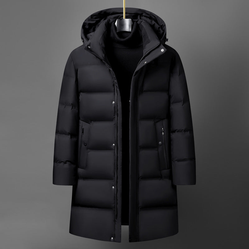 Men's Insulating Mid-Length Down Coat - Boxy, Polyester