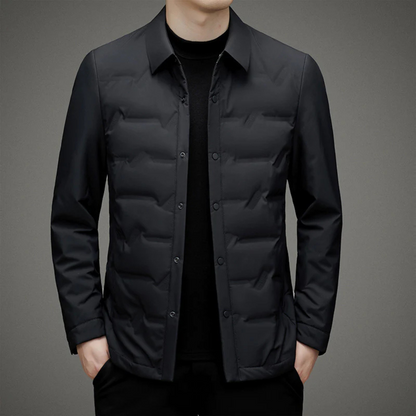 Light Refined Men's Padded Jacket - Shirt Collar Down